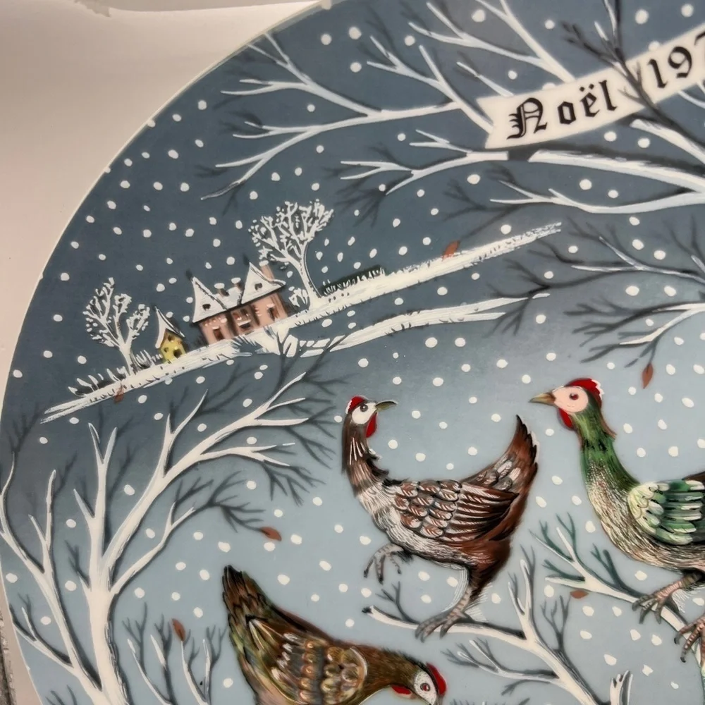 1972 Haviland Limoges Three French Hens #3 Haviland France Plate